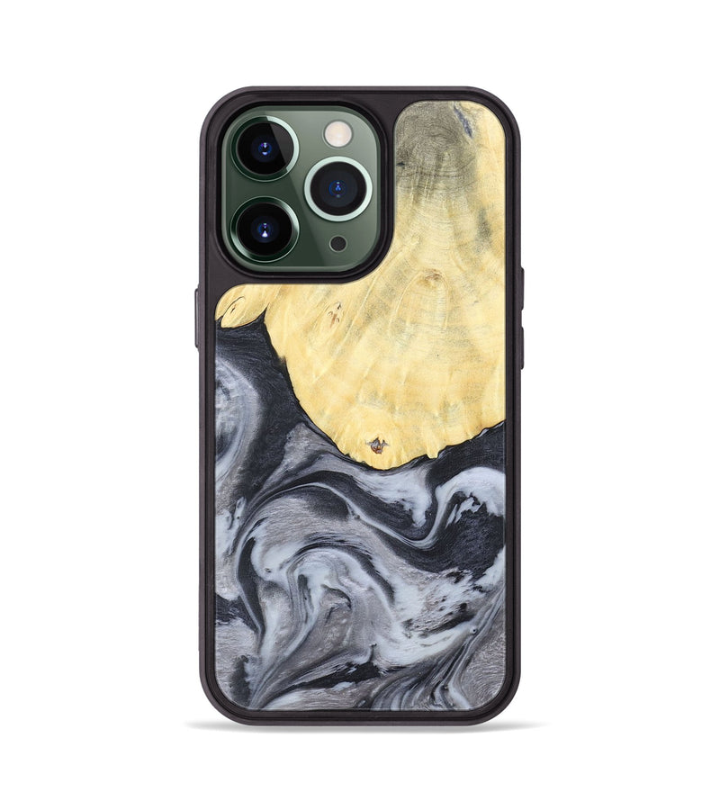 iPhone 13 Pro Wood+Resin Phone Case - Kathi (Black & White, 676361)