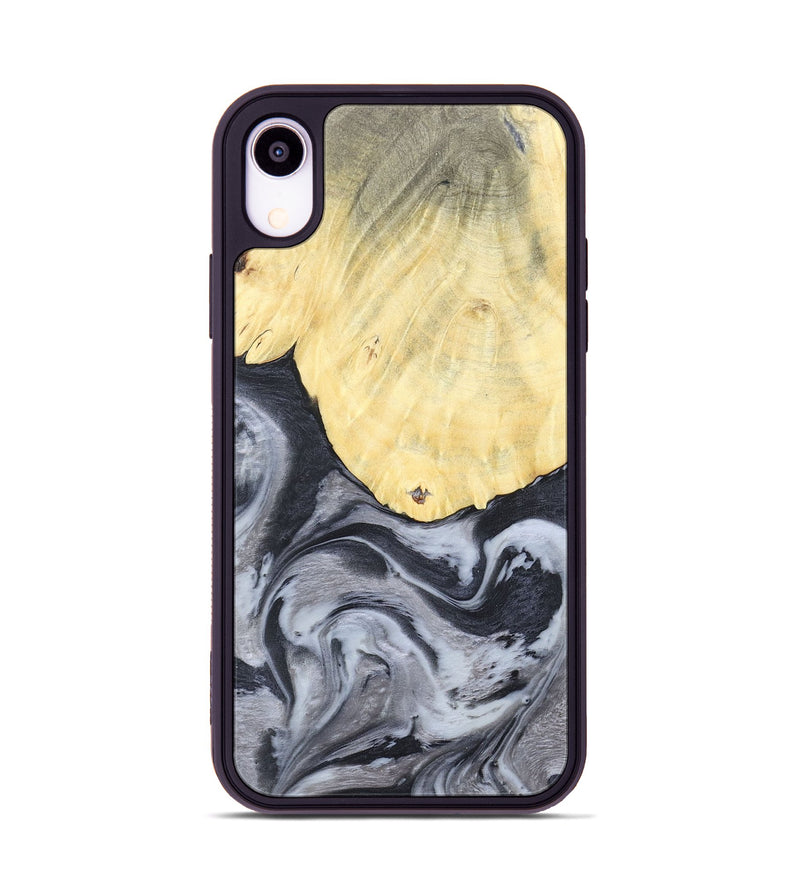 iPhone Xr Wood+Resin Phone Case - Kathi (Black & White, 676361)