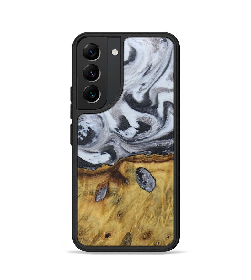 Galaxy S22 Wood+Resin Phone Case - Ruben (Black & White, 676365)