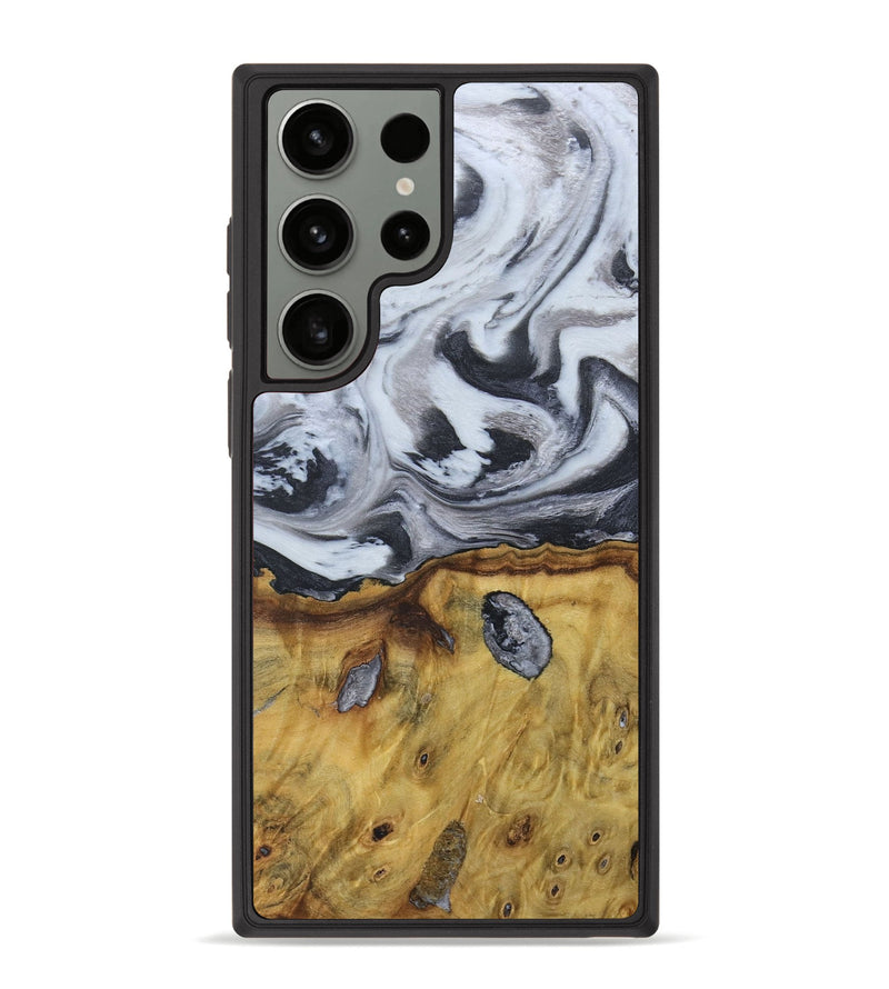 Galaxy S23 Ultra Wood+Resin Phone Case - Ruben (Black & White, 676365)