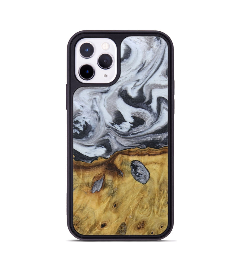 iPhone 11 Pro Wood+Resin Phone Case - Ruben (Black & White, 676365)