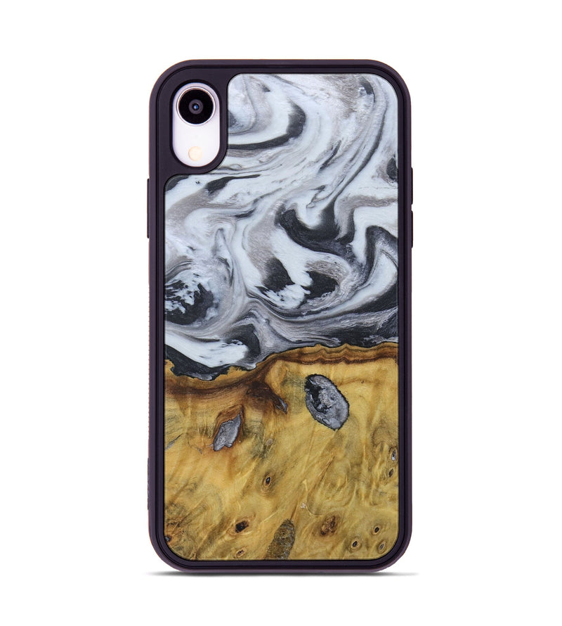 iPhone Xr Wood+Resin Phone Case - Ruben (Black & White, 676365)