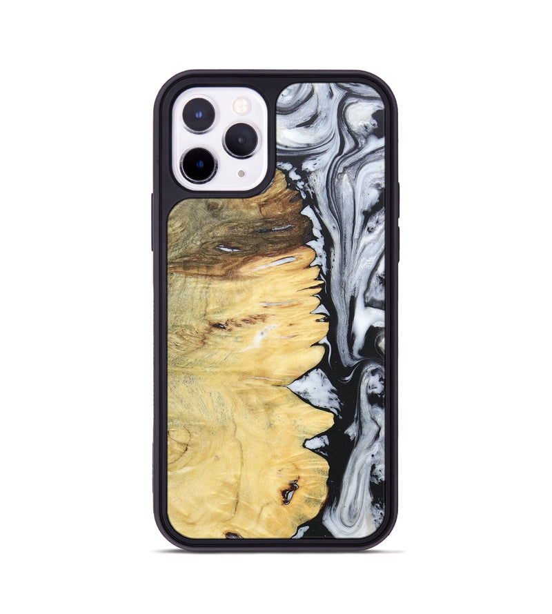 iPhone 11 Pro Wood+Resin Phone Case - Alaina (Black & White, 676381)