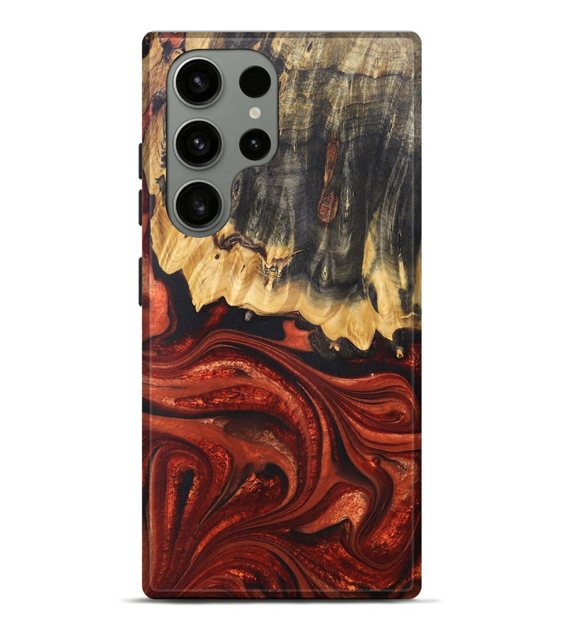 Galaxy S23 Ultra Wood+Resin Live Edge Phone Case - Cash (Red, 676390)