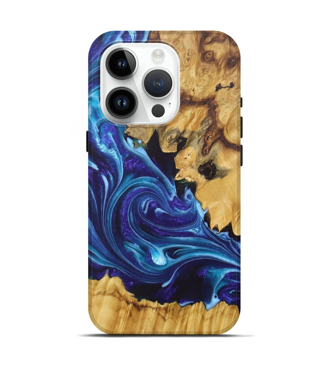 iPhone 15 Pro Wood+Resin Live Edge Phone Case - Saul (Purple, 676429)