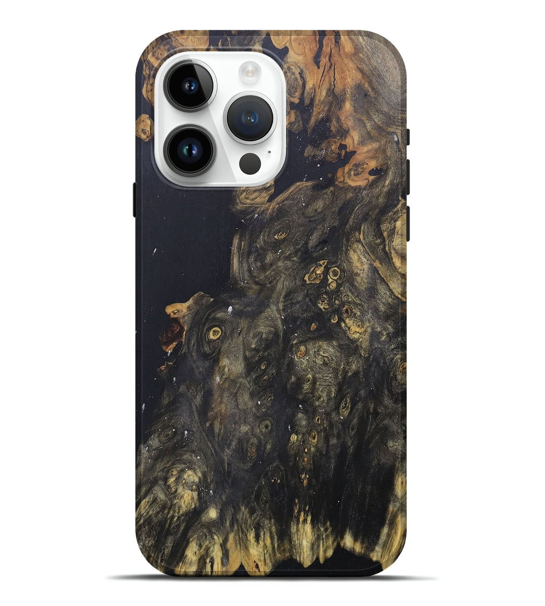 iPhone 15 Pro Max Wood+Resin Live Edge Phone Case - Janine (Wood Burl, 676432)