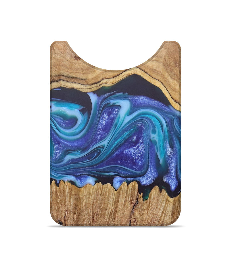 Live Edge Wood+Resin Wallet - Jadyn (Blue, 676445)