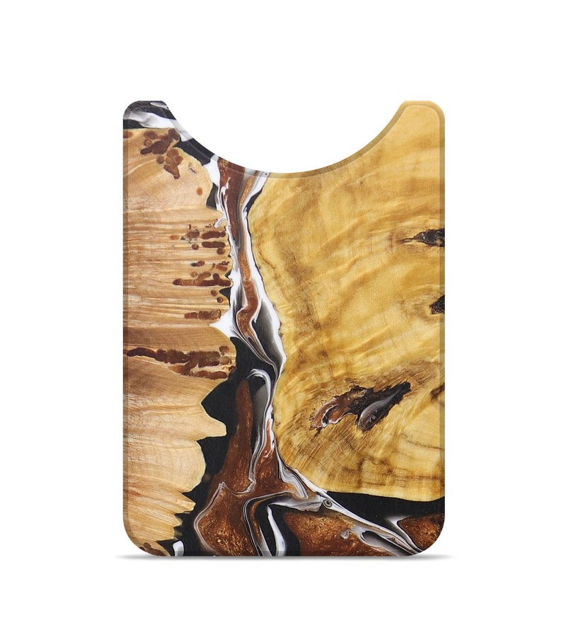 Live Edge Wood+Resin Wallet - Karina (Black & White, 676471)