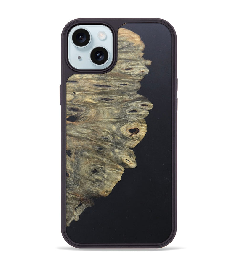 iPhone 15 Plus Wood+Resin Phone Case - Corey (Pure Black, 676491)