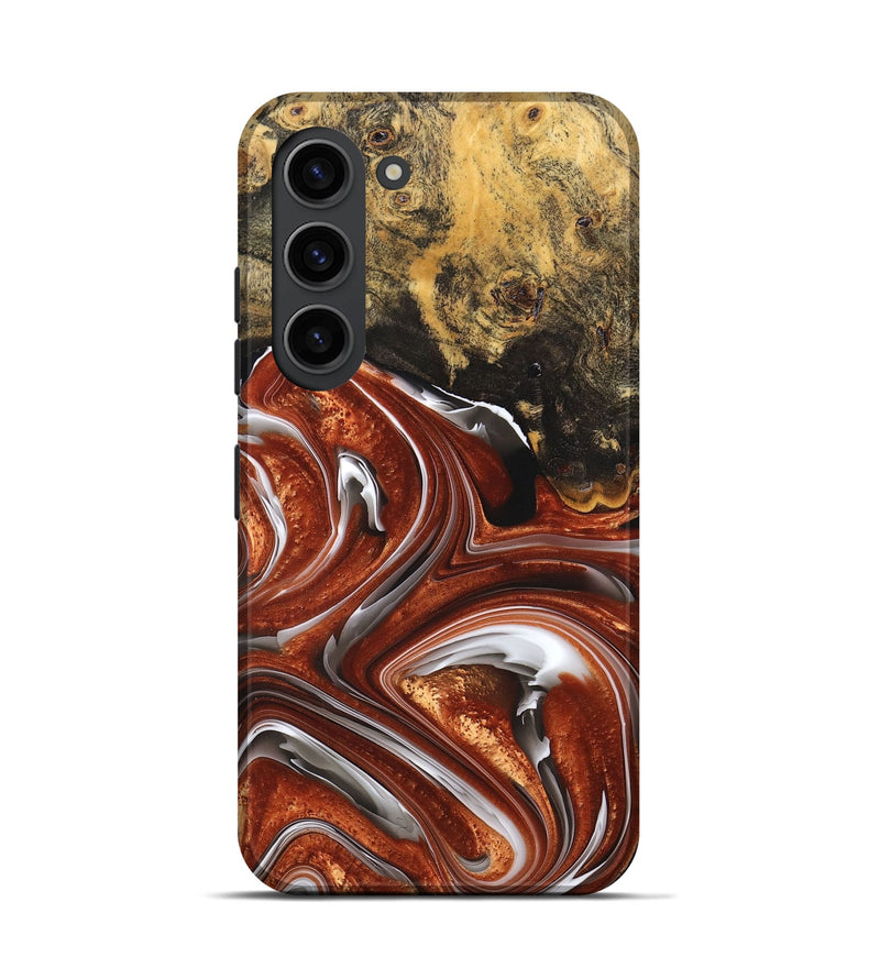 Galaxy S23 Wood+Resin Live Edge Phone Case - Jayden (Black & White, 676835)