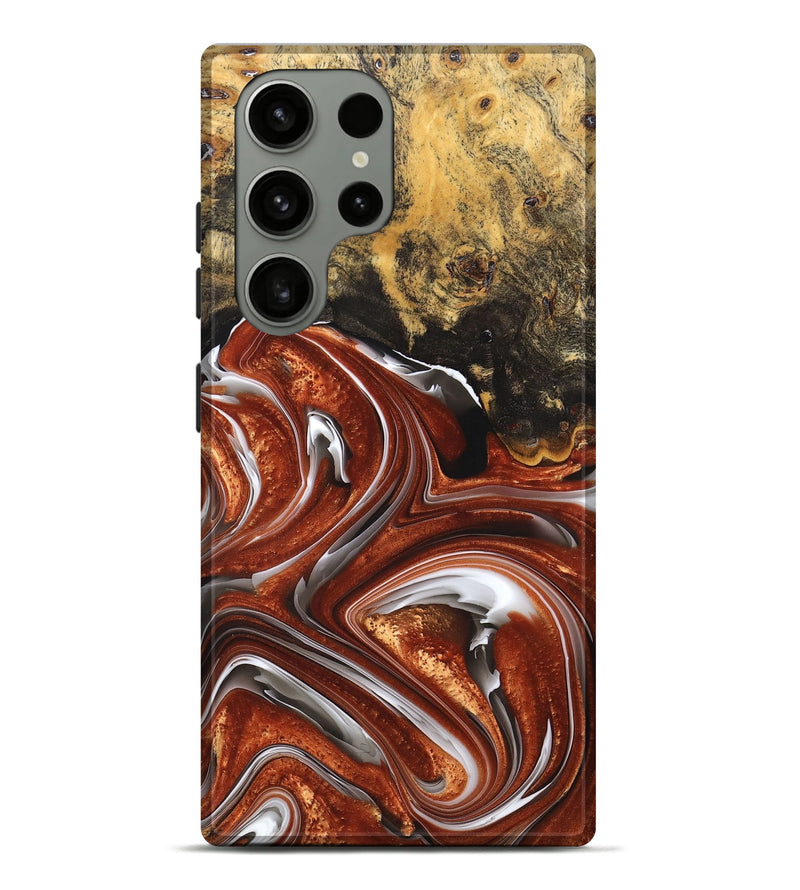 Galaxy S23 Ultra Wood+Resin Live Edge Phone Case - Jayden (Black & White, 676835)