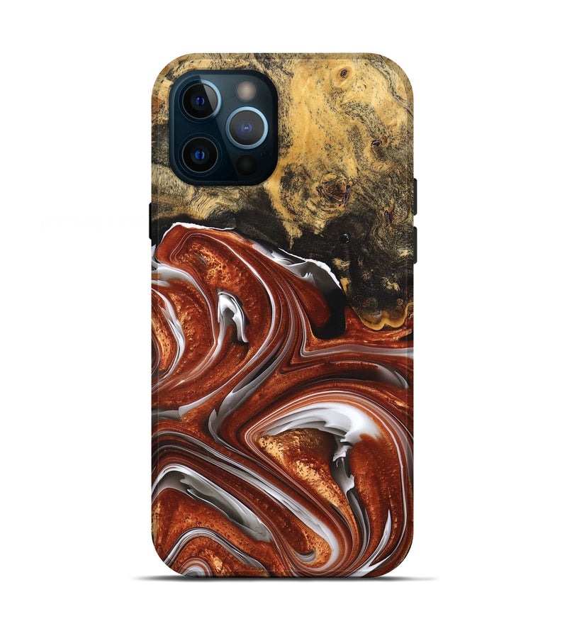 iPhone 12 Pro Wood+Resin Live Edge Phone Case - Jayden (Black & White, 676835)
