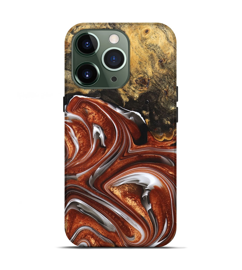 iPhone 13 Pro Wood+Resin Live Edge Phone Case - Jayden (Black & White, 676835)