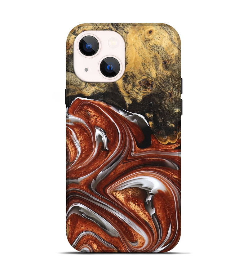 iPhone 14 Wood+Resin Live Edge Phone Case - Jayden (Black & White, 676835)