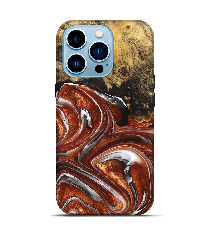 iPhone 14 Pro Wood+Resin Live Edge Phone Case - Jayden (Black & White, 676835)