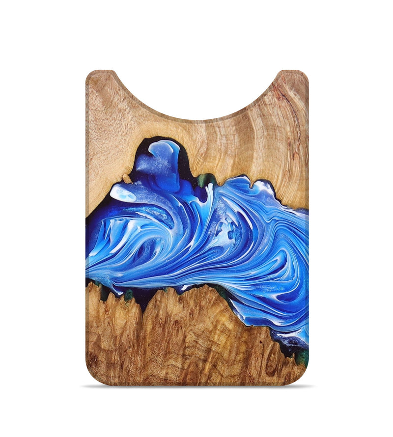 Live Edge Wood+Resin Wallet - Carson (Teal & Gold, 676892)