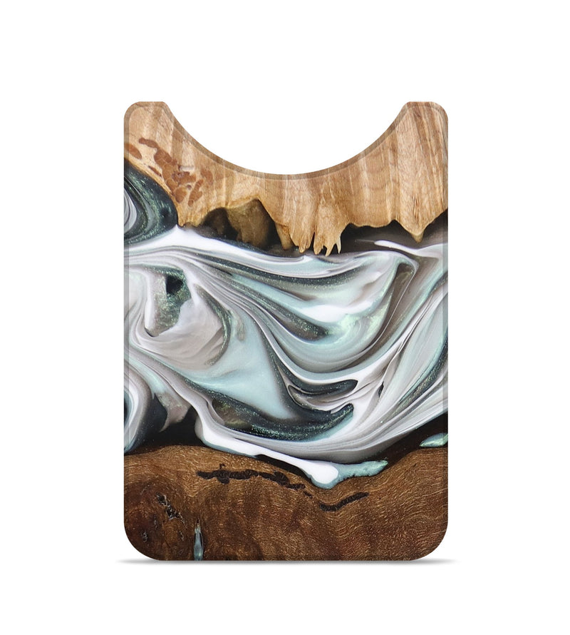 Live Edge Wood+Resin Wallet - Kailey (Green, 676900)