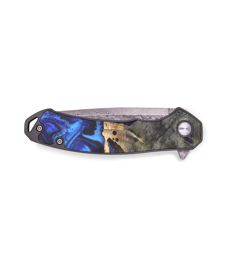 EDC Wood+Resin Pocket Knife - Manuel (Blue, 676949)