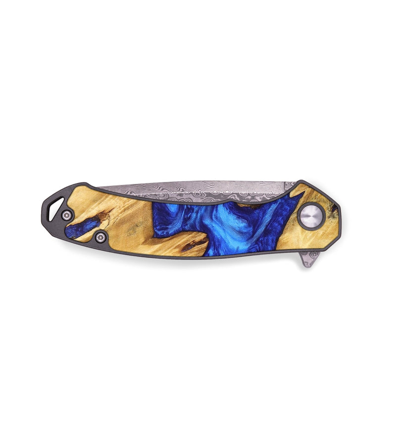 EDC Wood+Resin Pocket Knife - Rocky (Blue, 676962)