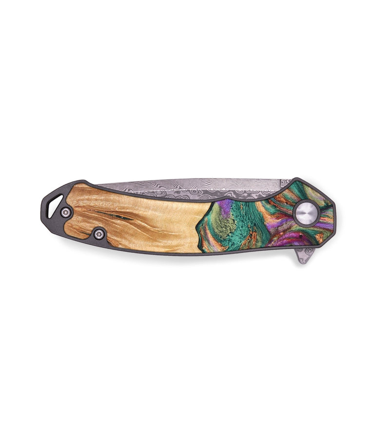 EDC Wood+Resin Pocket Knife - Sondra (Green, 676968)