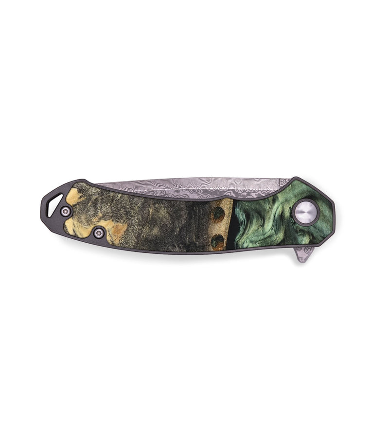 EDC Wood+Resin Pocket Knife - Doris (Green, 676974)