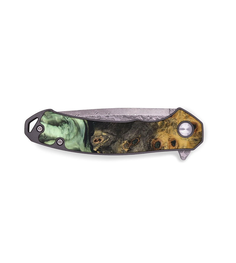 EDC Wood+Resin Pocket Knife - Oscar (Green, 676975)