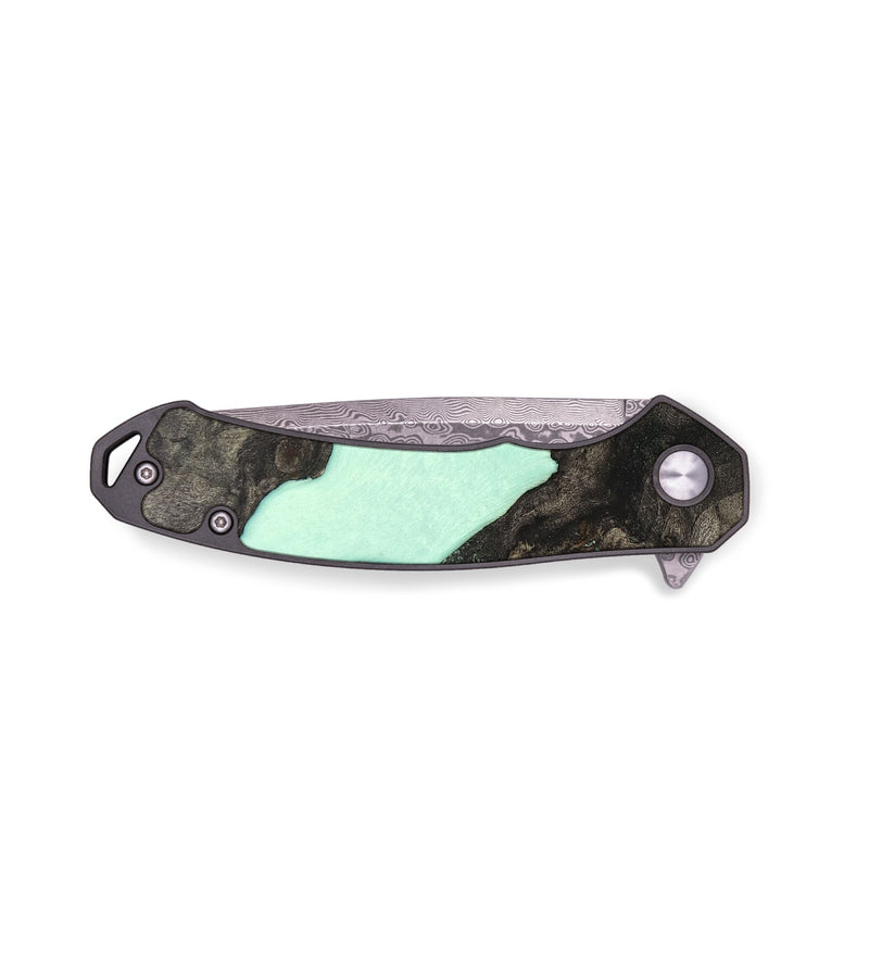 EDC Wood+Resin Pocket Knife - Romeo (Green, 676977)