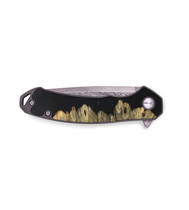 EDC Wood+Resin Pocket Knife - Zoe (Pure Black, 676978)