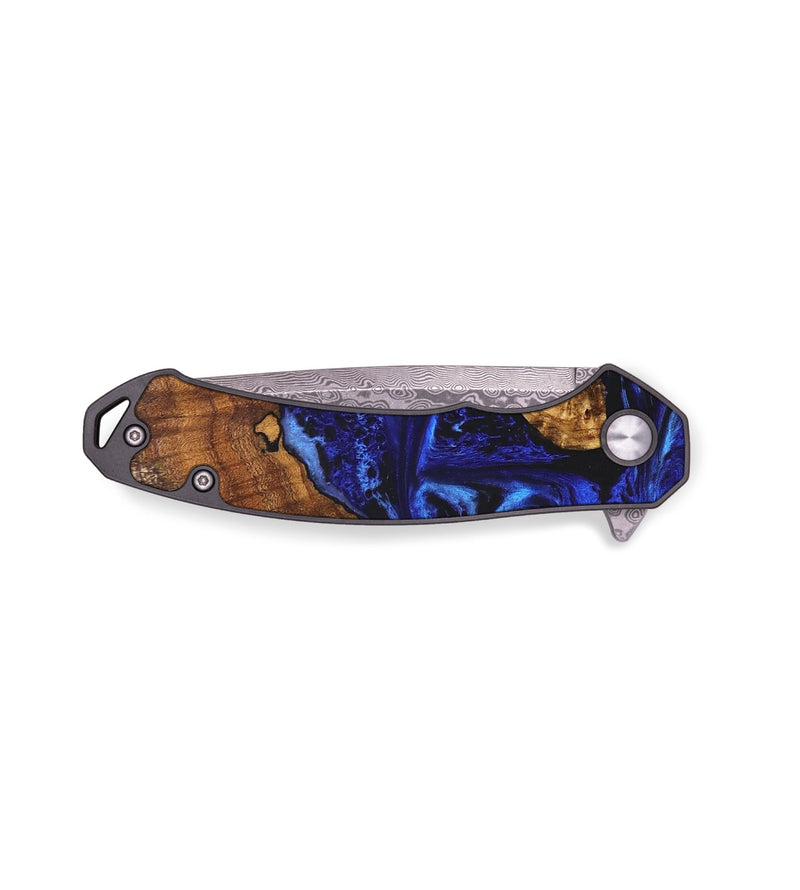EDC Wood+Resin Pocket Knife - Kevin (Blue, 676987)