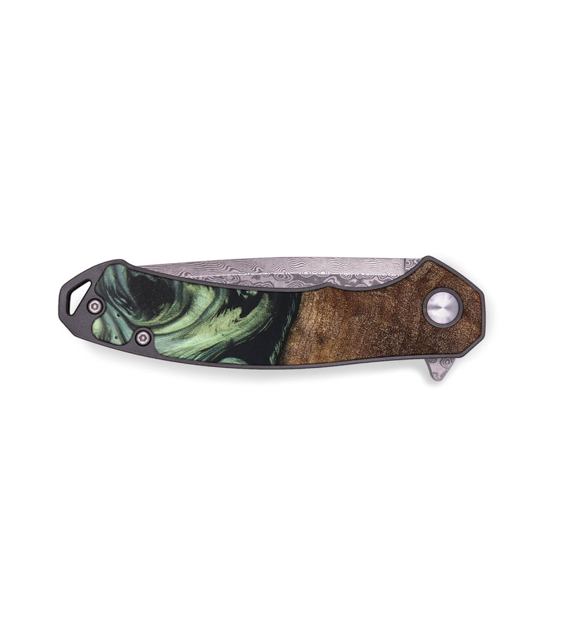 EDC Wood+Resin Pocket Knife - Milani (Green, 676990)