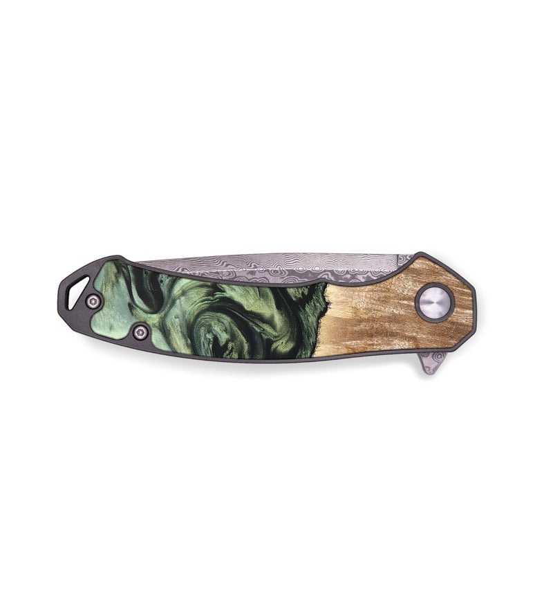 EDC Wood+Resin Pocket Knife - Wade (Green, 676992)