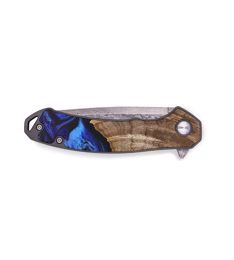 EDC Wood+Resin Pocket Knife - Gwen (Blue, 676996)