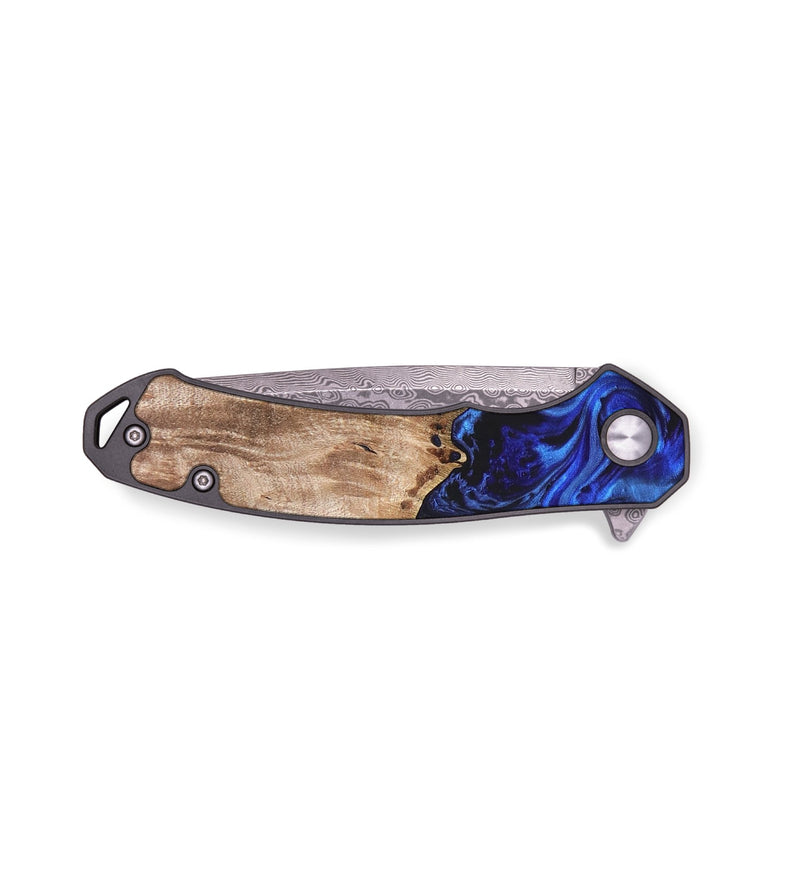 EDC Wood+Resin Pocket Knife - Erma (Blue, 676997)