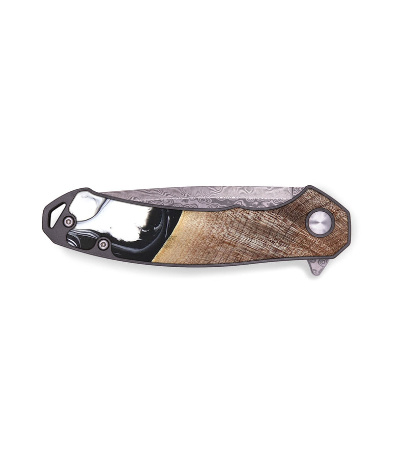 EDC Wood+Resin Pocket Knife - Micah (Black & White, 677000)