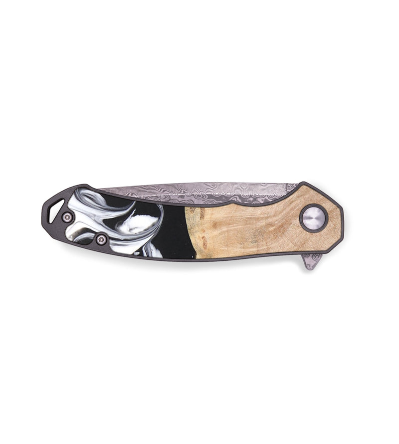 EDC Wood+Resin Pocket Knife - Ariyah (Black & White, 677002)