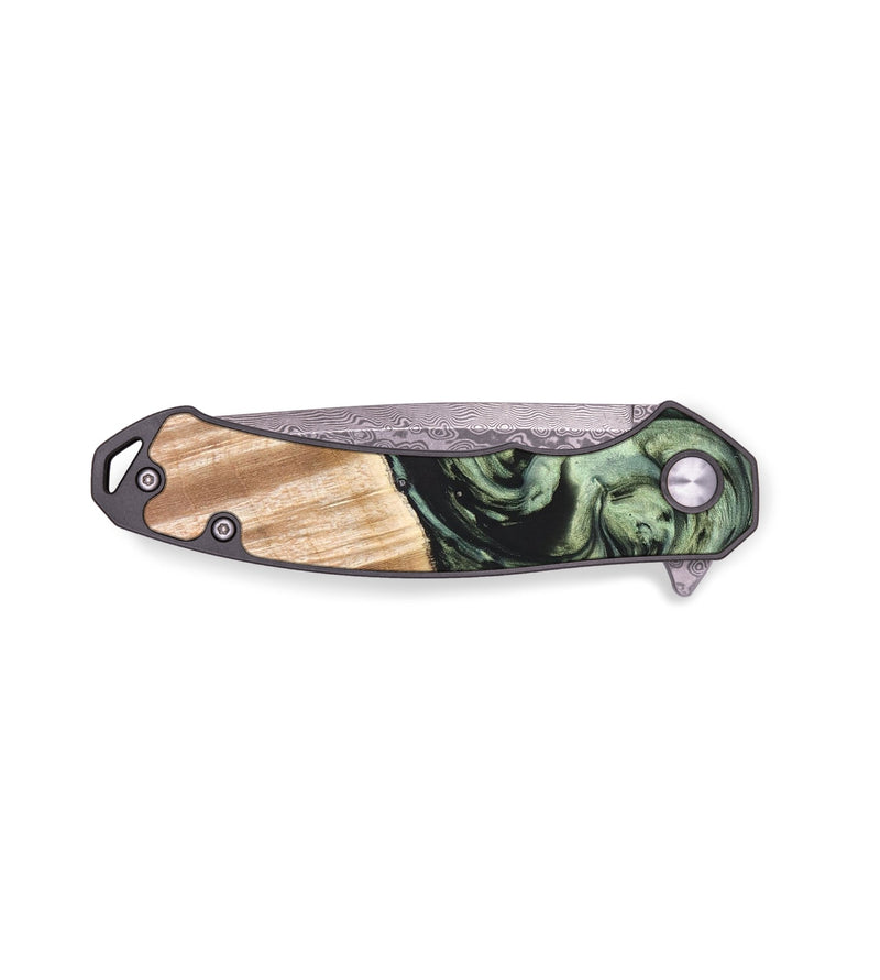 EDC Wood+Resin Pocket Knife - Ken (Green, 677015)