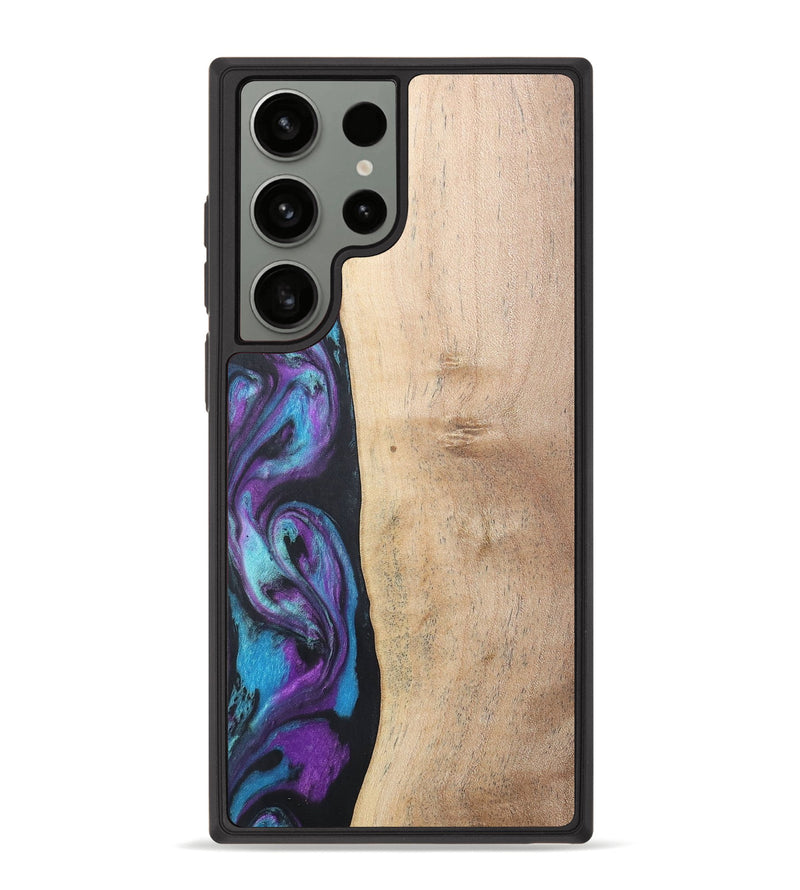 Galaxy S23 Ultra Wood+Resin Phone Case - Caiden (Purple, 677157)