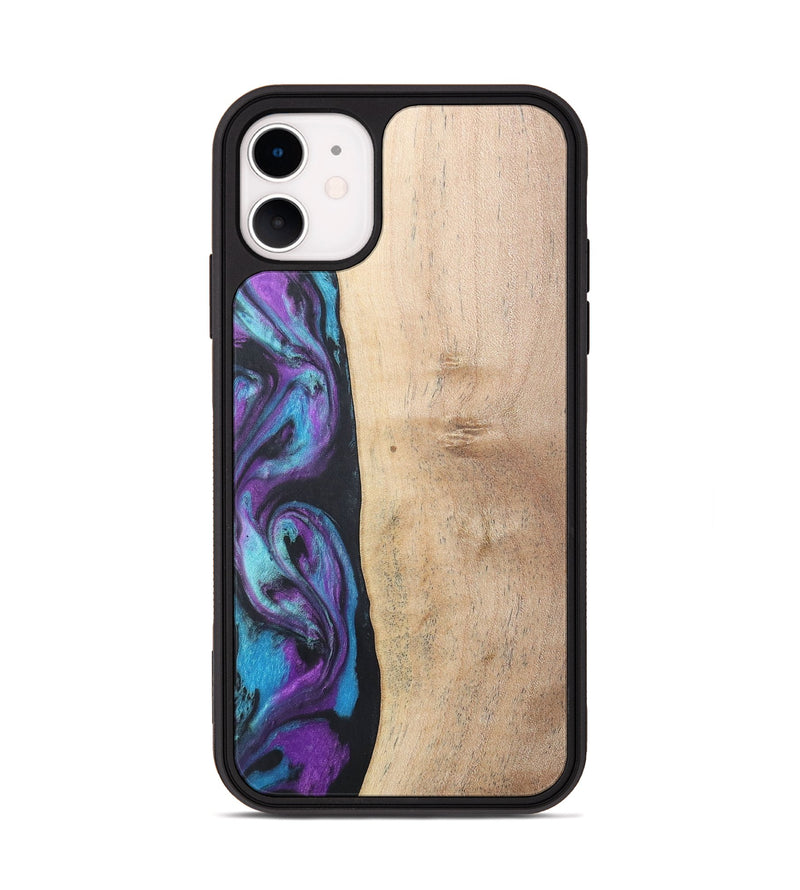iPhone 11 Wood+Resin Phone Case - Caiden (Purple, 677157)