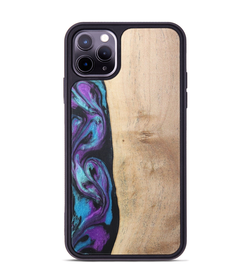 iPhone 11 Pro Max Wood+Resin Phone Case - Caiden (Purple, 677157)