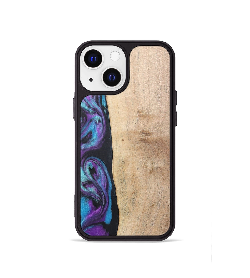 iPhone 13 mini Wood+Resin Phone Case - Caiden (Purple, 677157)