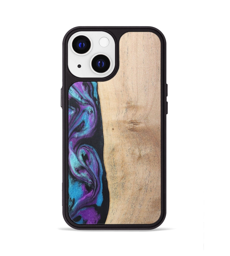 iPhone 13 Wood+Resin Phone Case - Caiden (Purple, 677157)