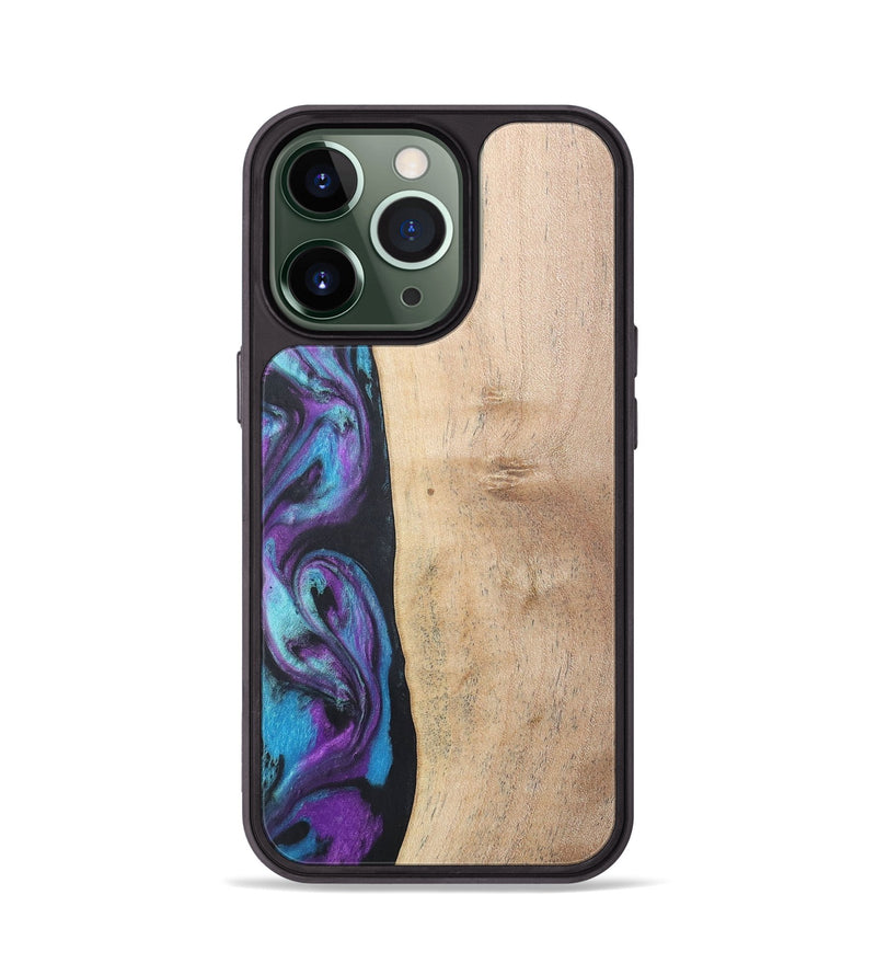 iPhone 13 Pro Wood+Resin Phone Case - Caiden (Purple, 677157)
