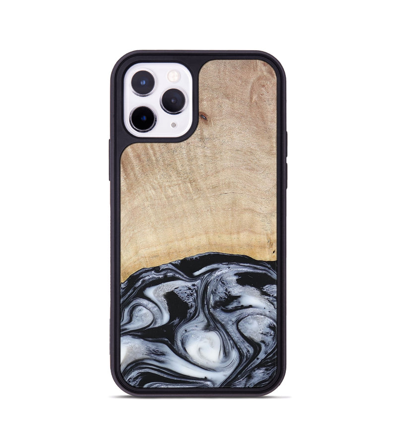 iPhone 11 Pro Wood+Resin Phone Case - Bryanna (Black & White, 677197)