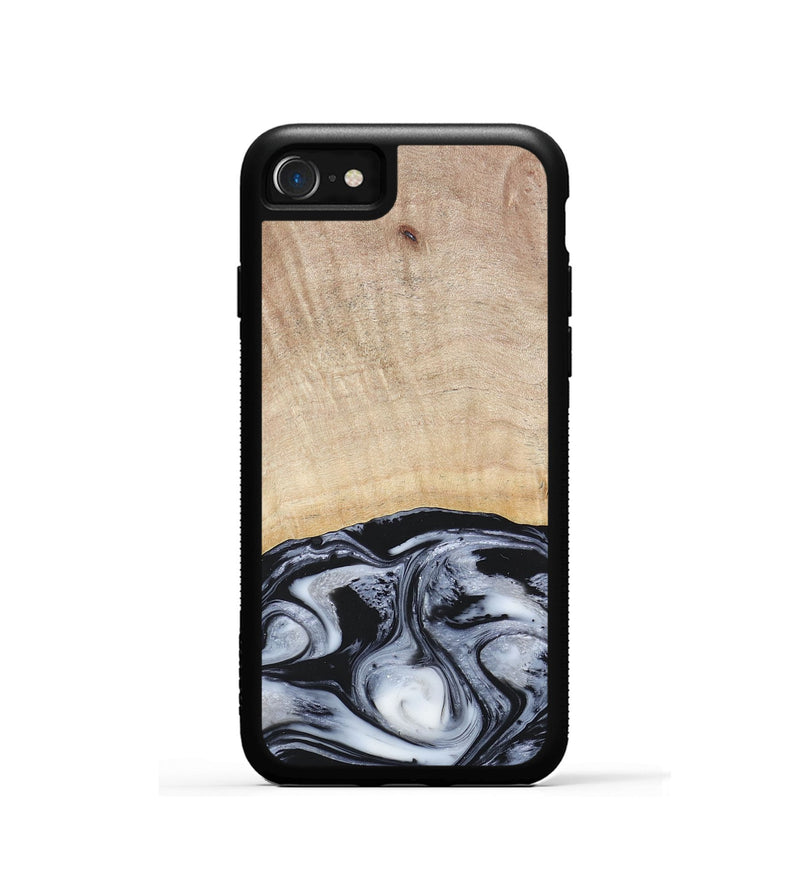 iPhone SE Wood+Resin Phone Case - Bryanna (Black & White, 677197)