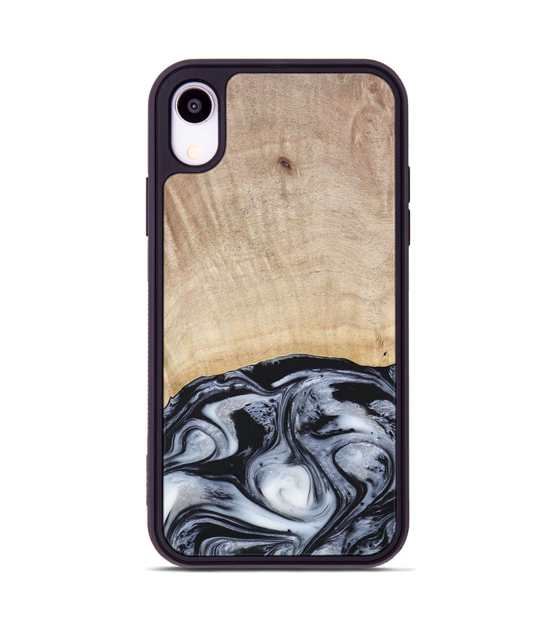 iPhone Xr Wood+Resin Phone Case - Bryanna (Black & White, 677197)