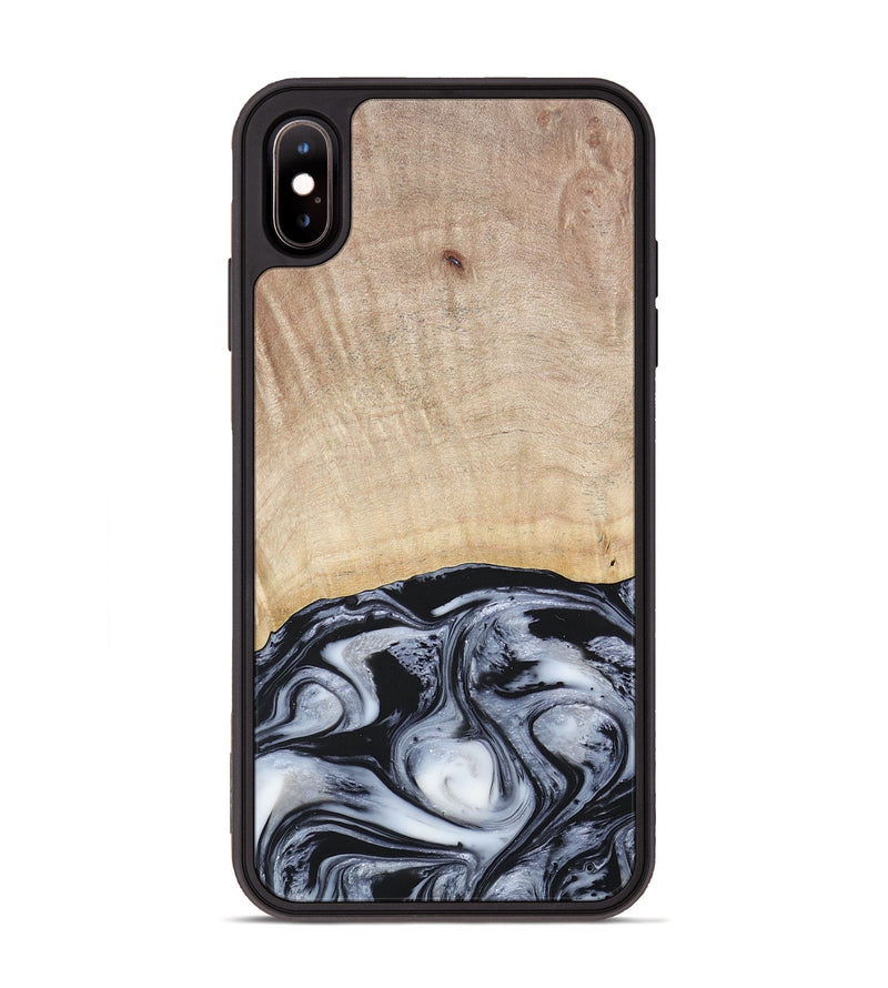 iPhone Xs Max Wood+Resin Phone Case - Bryanna (Black & White, 677197)