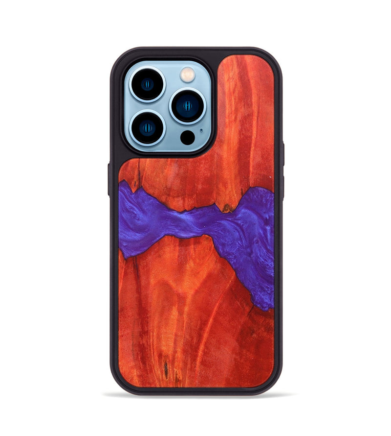 iPhone 14 Pro Wood+Resin Phone Case - Anna (Purple, 677230)