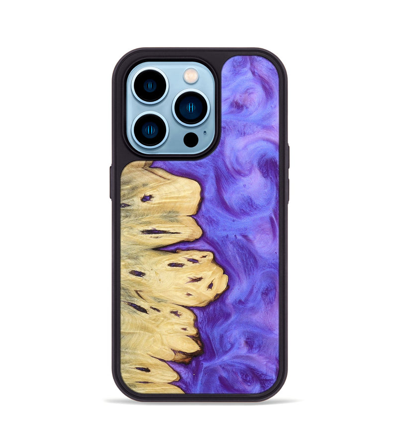 iPhone 14 Pro Wood+Resin Phone Case - Fernando (Purple, 677235)
