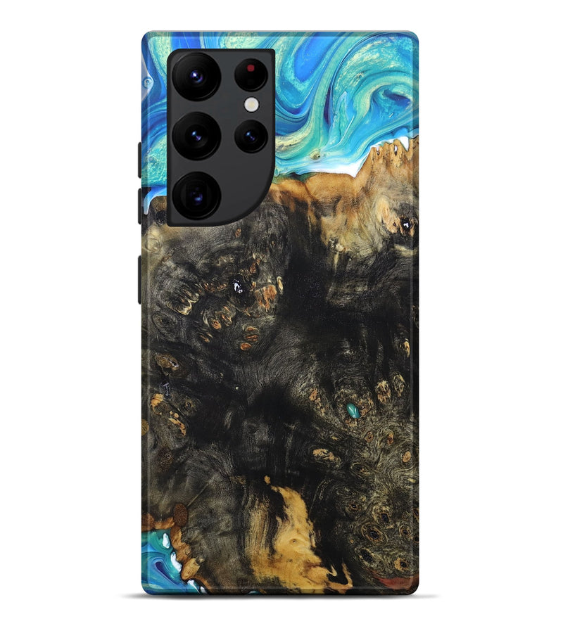 Galaxy S22 Ultra Wood+Resin Live Edge Phone Case - Graham (Blue, 677507)
