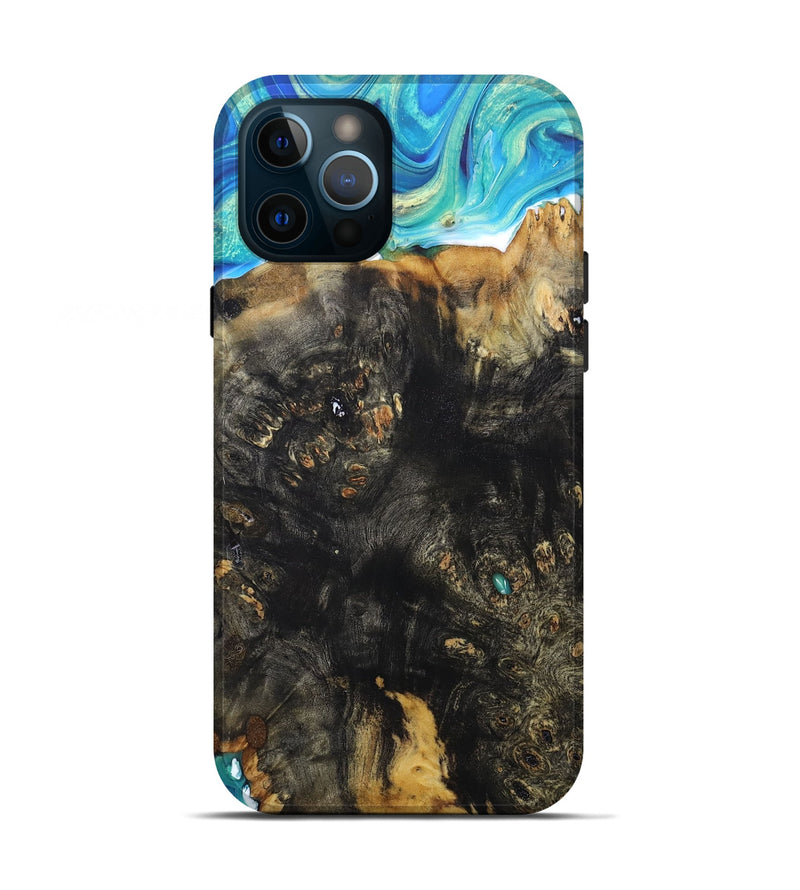 iPhone 12 Pro Wood+Resin Live Edge Phone Case - Graham (Blue, 677507)